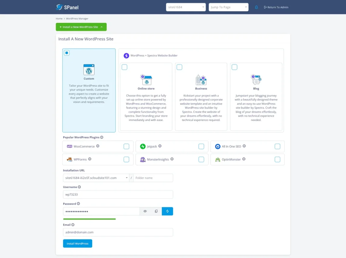 How to Install WordPress: A Beginner’s Guide, How to Install WordPress Using SPanel 5