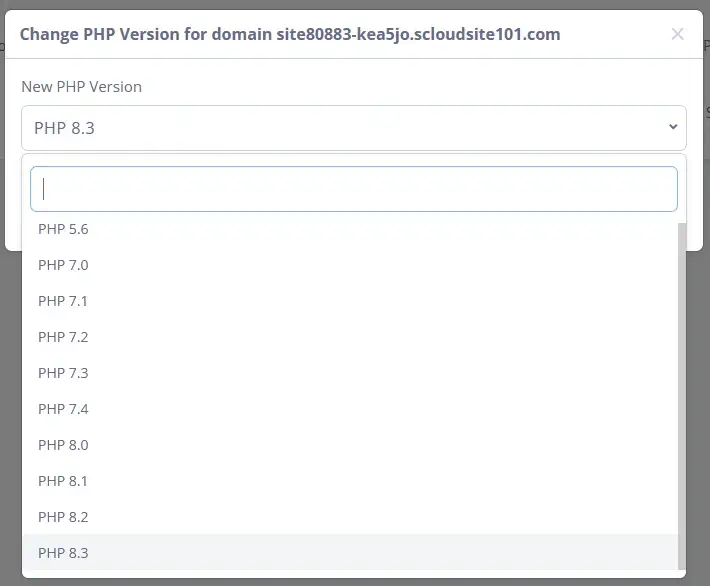 How to Update the PHP Version of Your WordPress Site, Changing the PHP Version of Your WordPress Website in SPanel 3