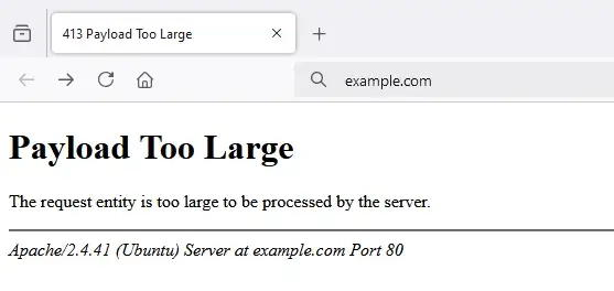 51 Common WordPress Errors and How to Fix Them, 9. 413 Request Entry Too Large