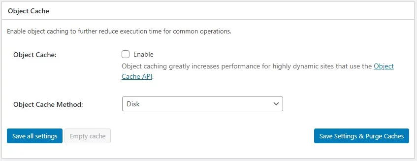 Optimize Website Speed with W3 Total Cache, Object Cache