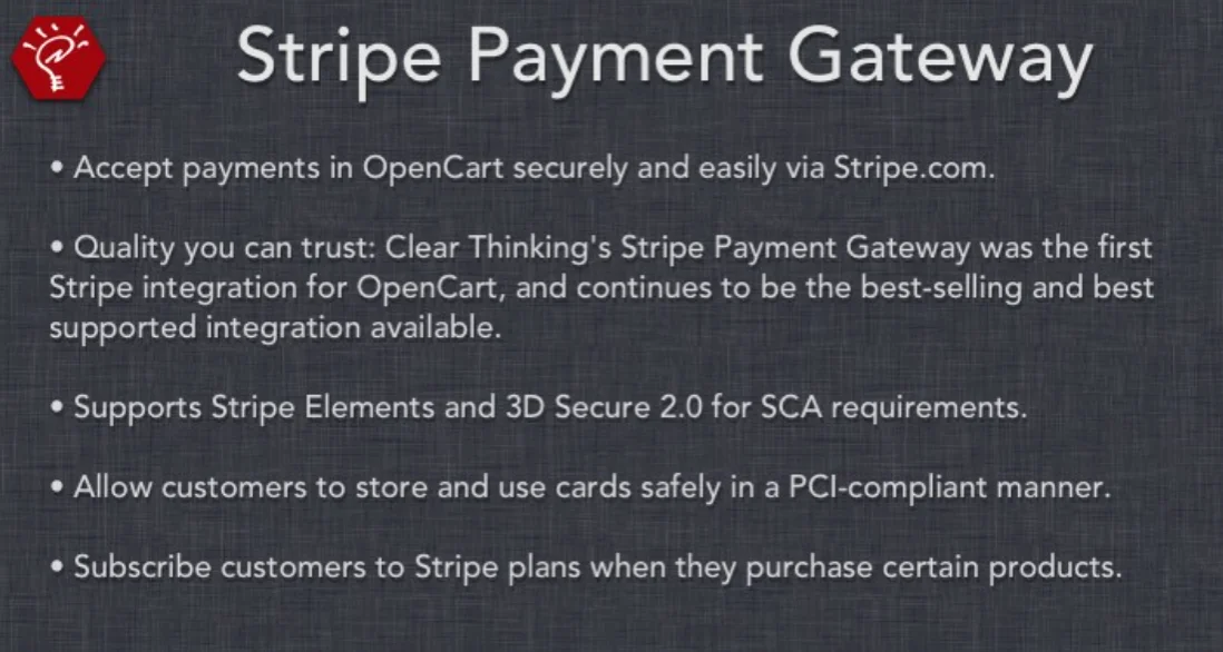 The Top OpenCart Extensions to Enhance Your Online Store, Stripe Payment Gateway