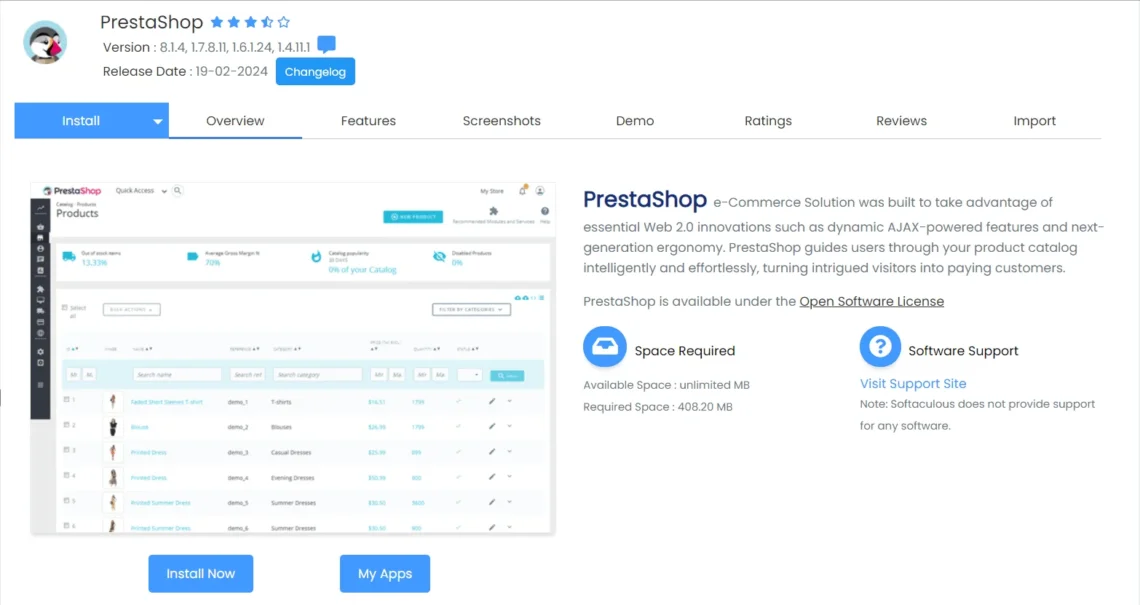 How to Install PrestaShop Step-by-Step, How to Install PrestaShop via Softaculous 3