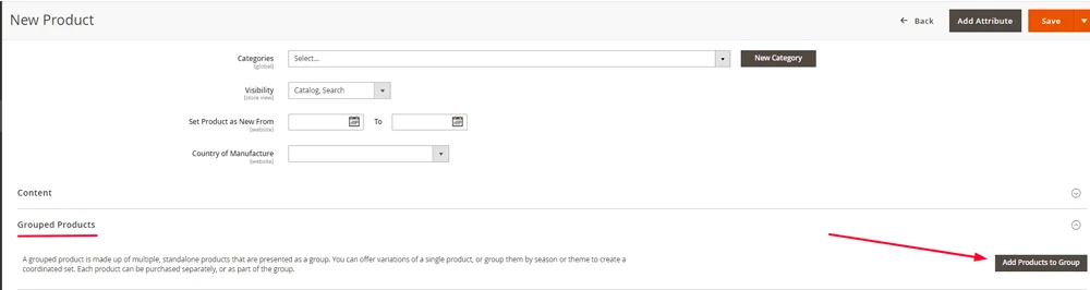 How to Build a Product Page in Magento, Creating Grouped Products