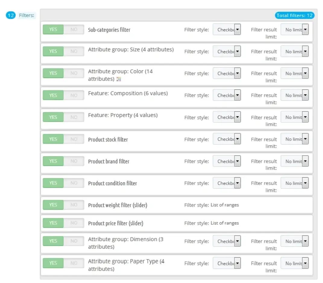 How to Set Up Faceted Search in PrestaShop, Installing and Configuring a Faceted Search Module 2