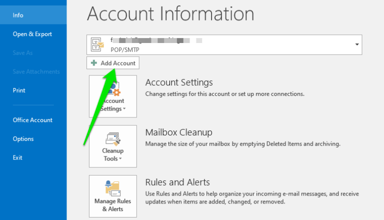add email account in outlook 2016